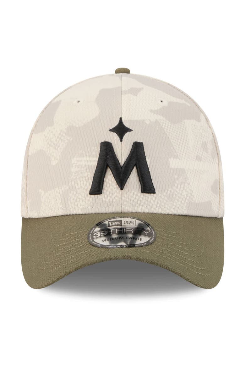 Men's New Era Light Beige/Olive Minnesota Twins 2025 Armed Forces Day 39THIRTY Flex Hat, Alternate, color, Light Beige