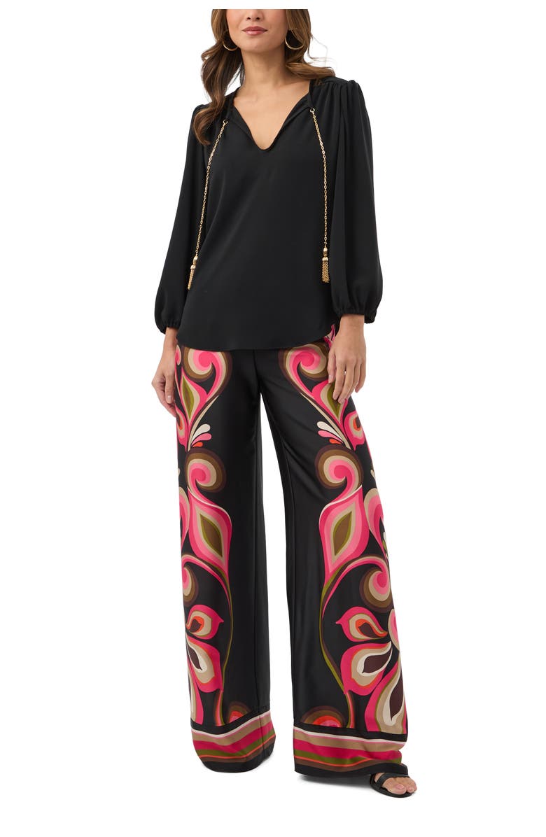 Trina Turk Verity Border Printed Wide Leg Pant, Alternate, color, Multi