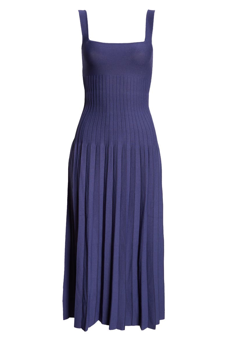 Ellison Pleat Effect Sweater Dress, Alternate, color, NAVY