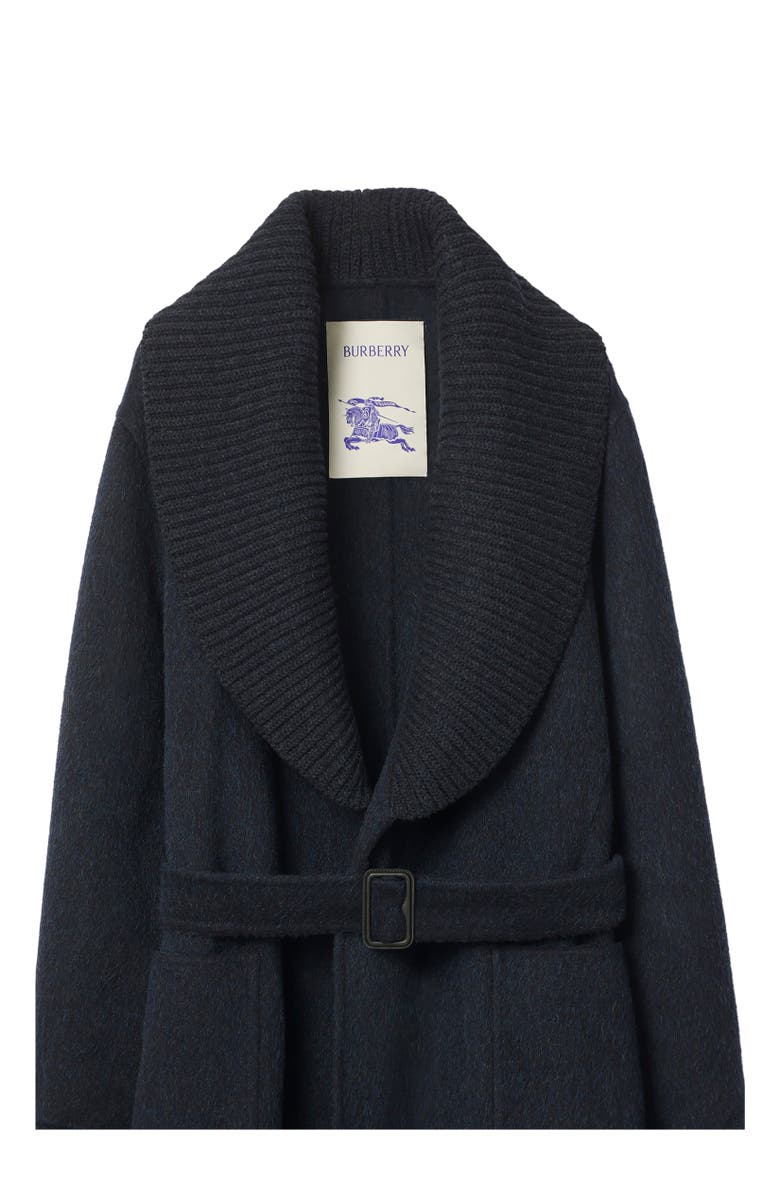 Burberry Wool Mohair Blend Coat, Alternate, color, Night Melange