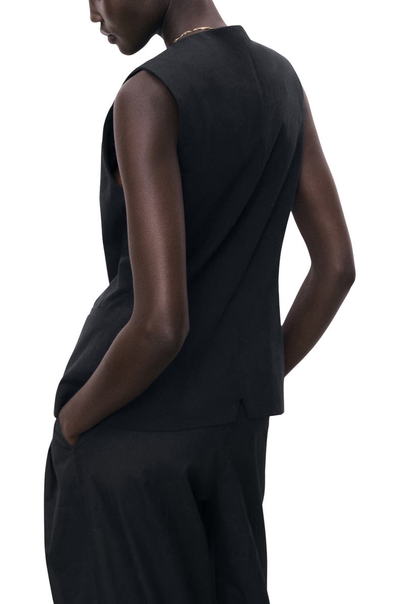 MANGO Greta Waistcoat, Alternate, color, Black
