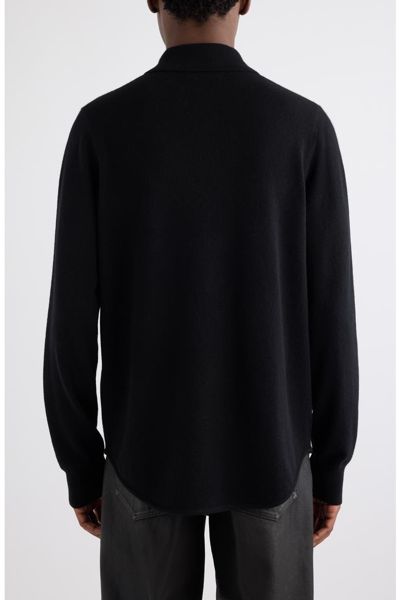 Monaco Cashmere Button-Up Shirt, Alternate, color, BLACK