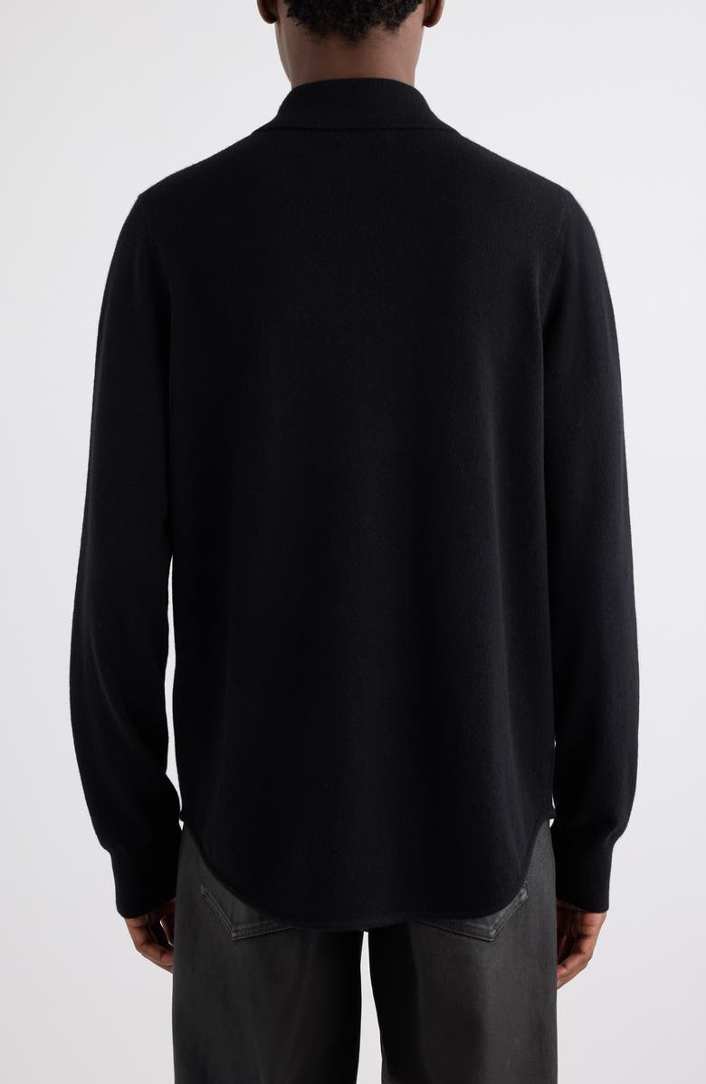Dries Van Noten Monaco Cashmere Button-Up Shirt, Alternate, color, Black
