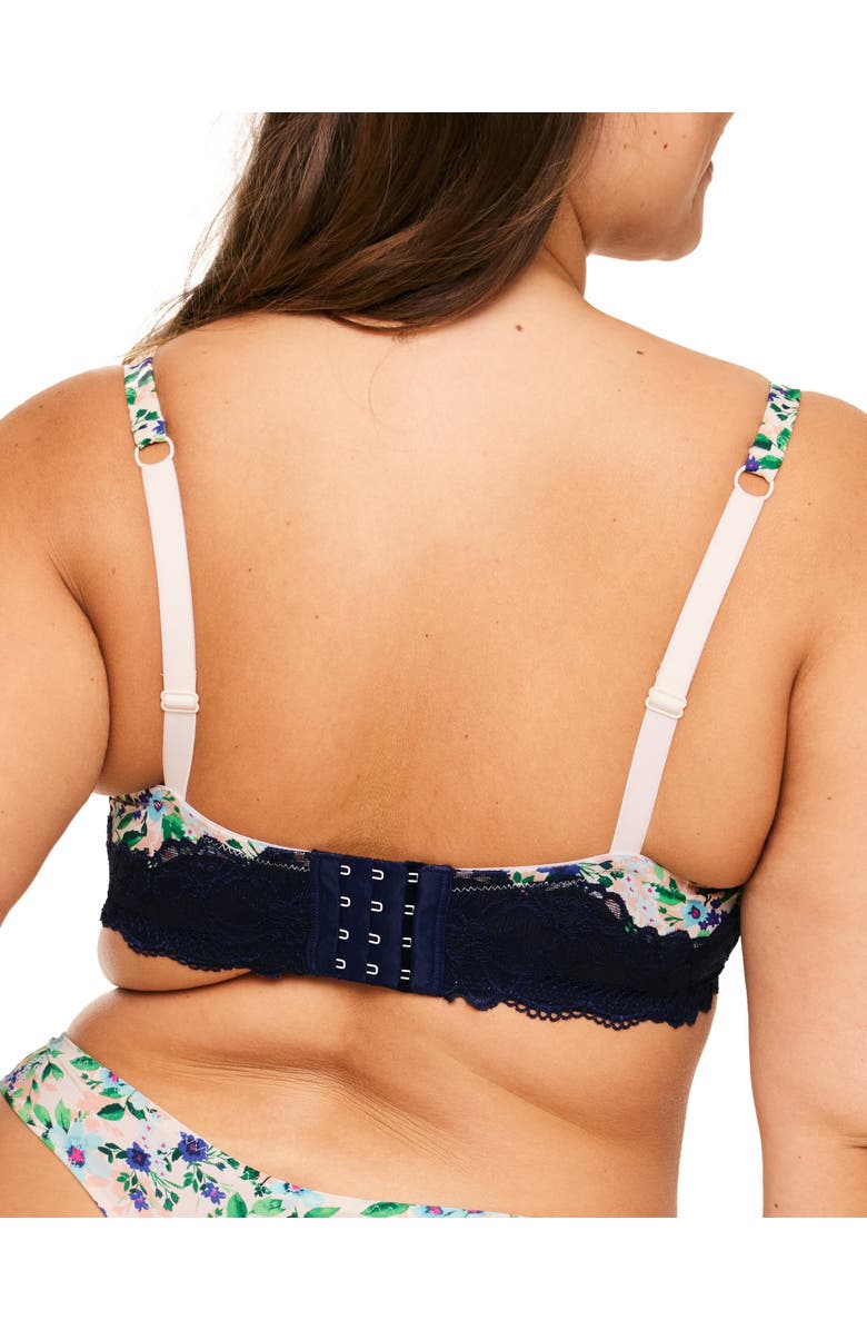 Adore Me Aleena Unlined Plunge Bra, Alternate, color, Floral White