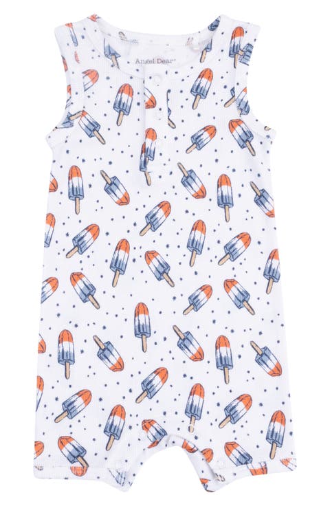 Print Henley Romper (Baby)