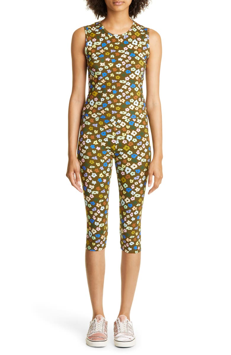 Sandy Liang Quenty Floral Print Cotton Jersey Tank, Alternate, color,