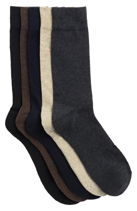 Cushioned 5-Pack Solid Crew Socks