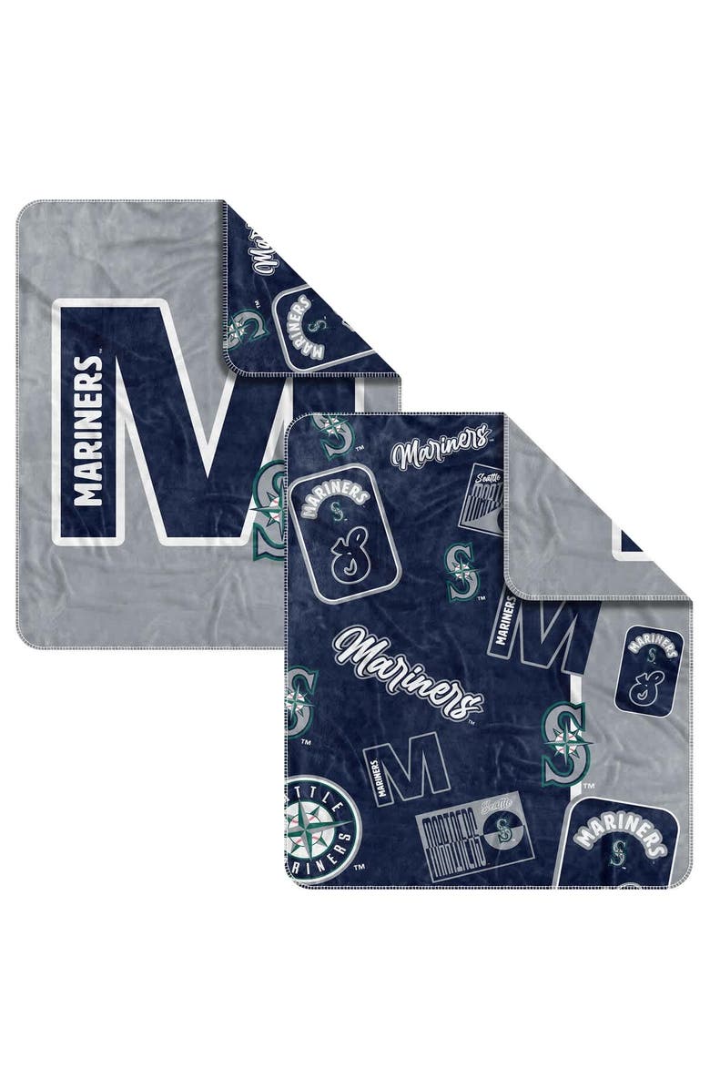LOGO BRANDS Seattle Mariners 50" x 60" Dream Weave Throw Blanket, Main, color, Navy