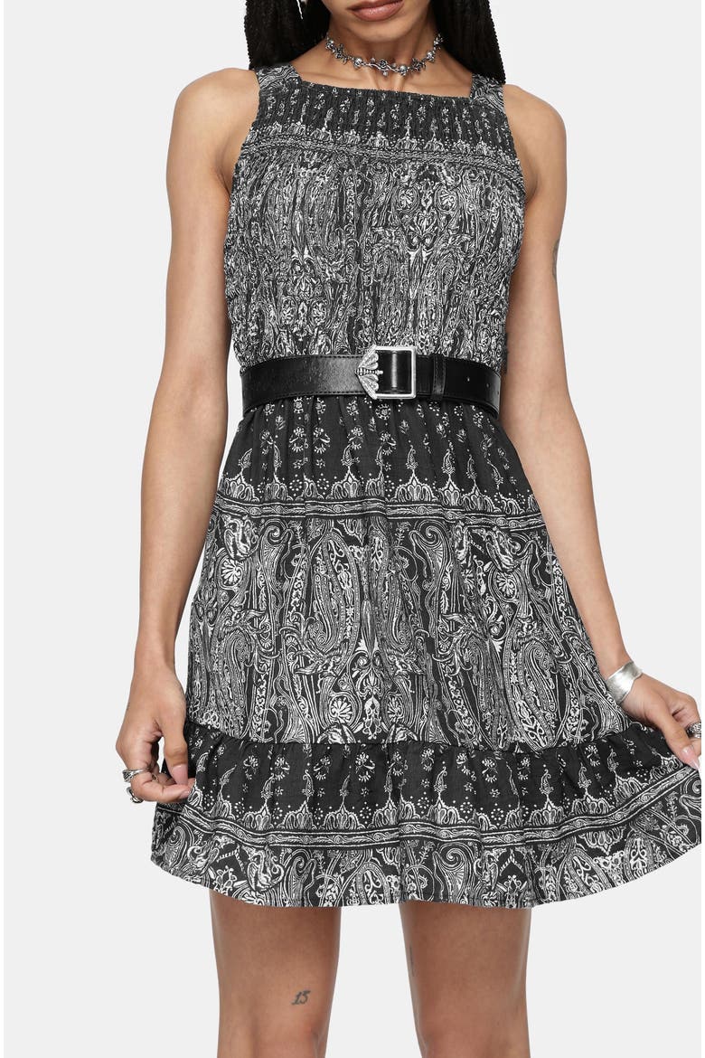 Zelira Shirred Mini Dress, Main, color, Black