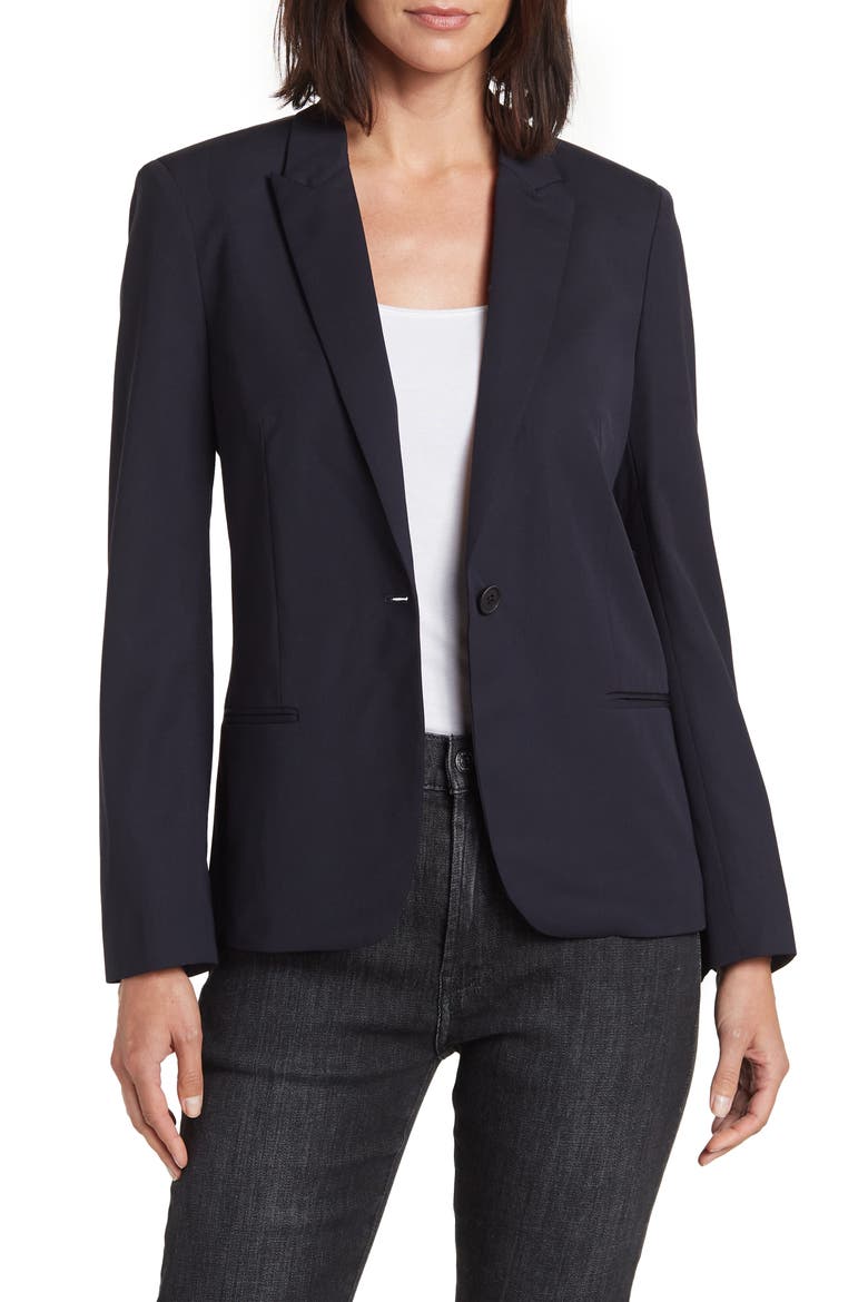 Vedy Strass Love Wool Blazer, Main, color, NAVY