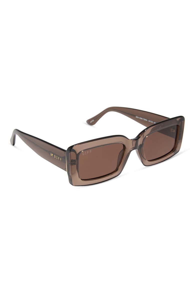 53mm Rectangle Sunglasses, Alternate, color, MILKY TAN/ BROWN