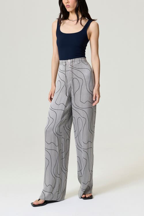 Nocturne Flowy Wide-leg Tailored Pants In Gray