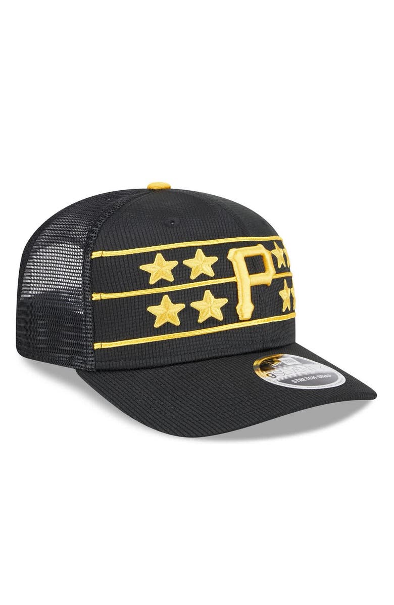 New Era Men's New Era  Black Pittsburgh Pirates 2025 Batting Practice 9SEVENTY Stretch-Snap Trucker Hat, Alternate, color, 