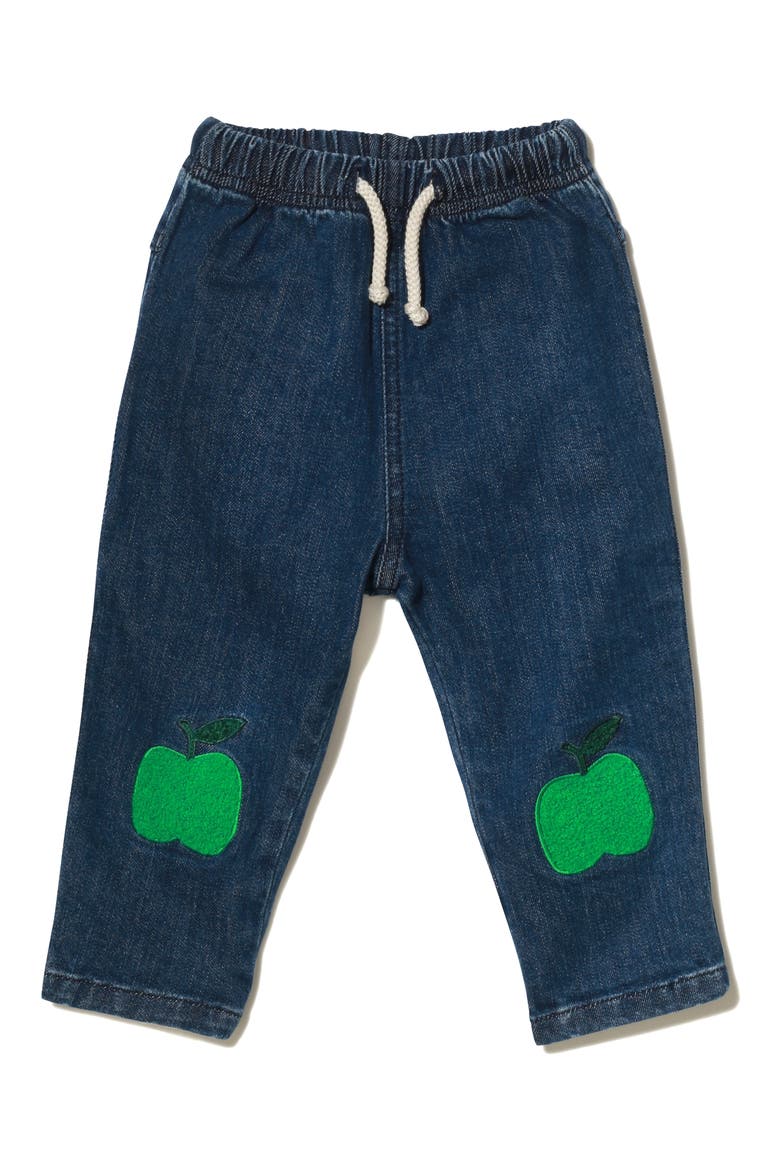Patch Denim Joggers, Main, color, DENIM/ GREEN