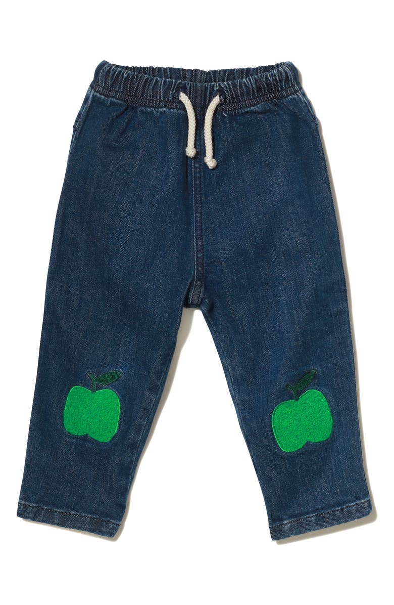 Mon Coeur Patch Denim Joggers, Main, color, Denim/ Green