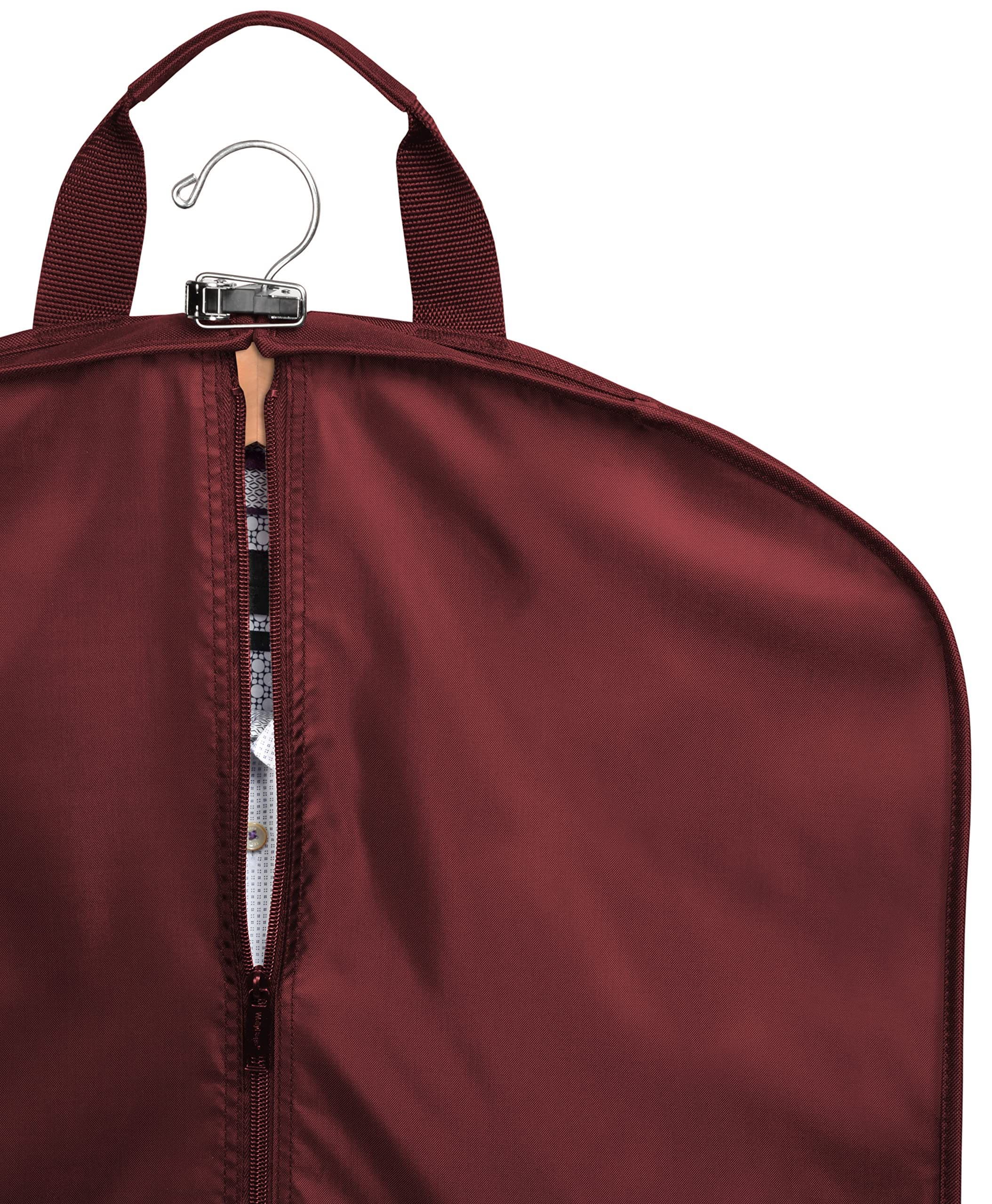 Wallybags 48" Deluxe Tri-Fold Travel Garment Bag with three pockets, Alternate, color, Merlot