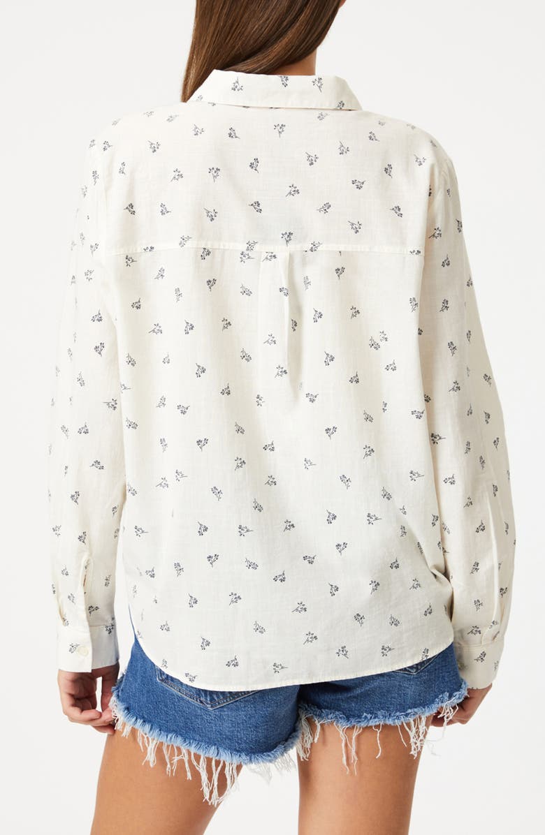 Mavi Jeans Floral Cotton Button-Up Shirt, Alternate, color, Simple Flower Print
