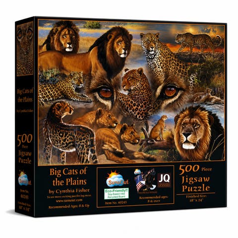 Big Cats of the Plains 500 piece Jigsaw Puzzle for Adults