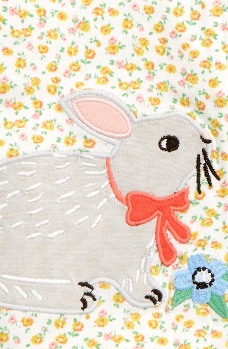 Mini Boden Roses Organic Cotton Fitted One-Piece Pajamas, Alternate, color, 