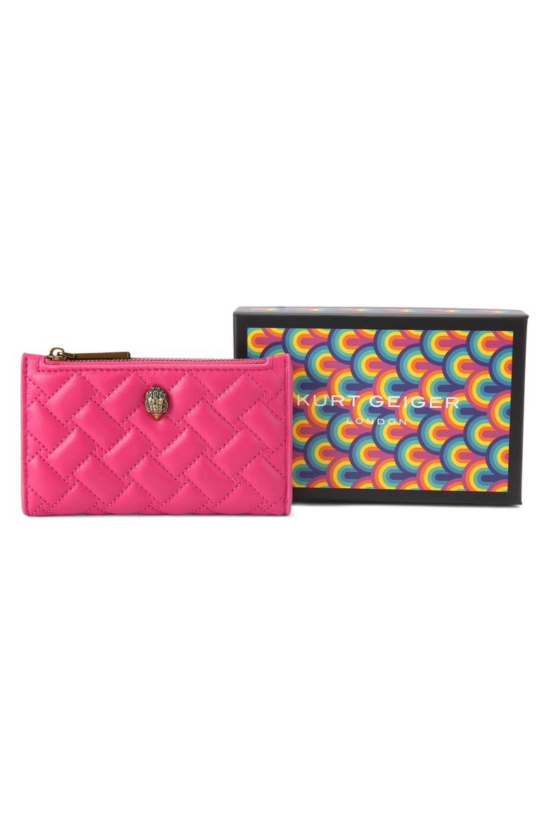 Kensington Quilted Leather Bifold Wallet, Alternate, color, OPEN PINK