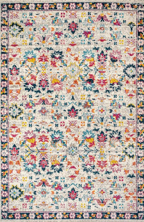 Modern Persian Boho Floral Area Rug