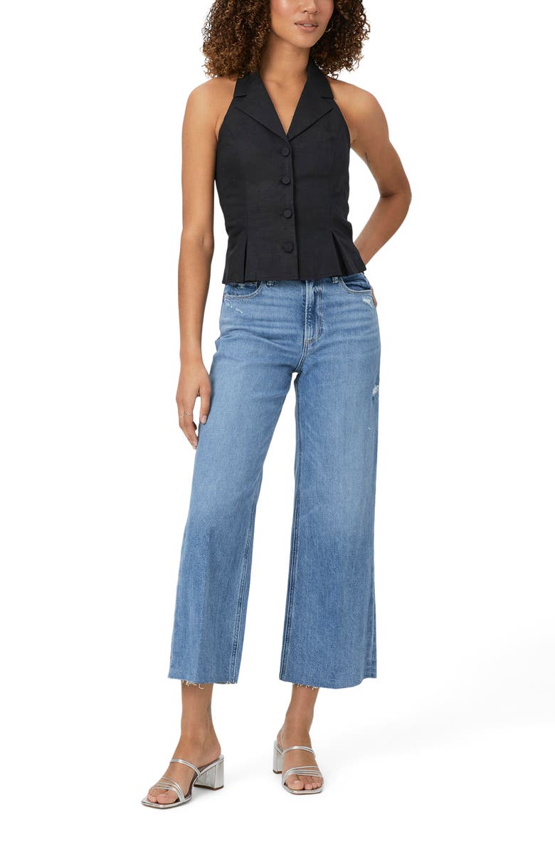 PAIGE Anessa Raw Hem Ankle Wide Leg Jeans, Alternate, color, 