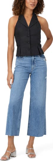 Anessa Raw Hem Ankle Wide Leg Jeans