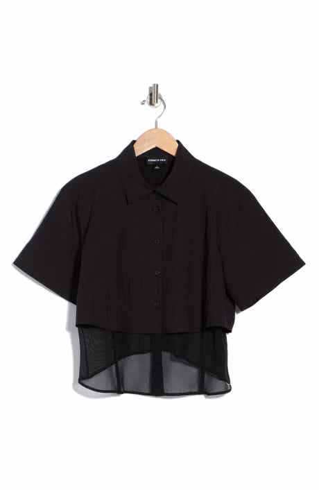 Sheer Trim Boxy Shirt