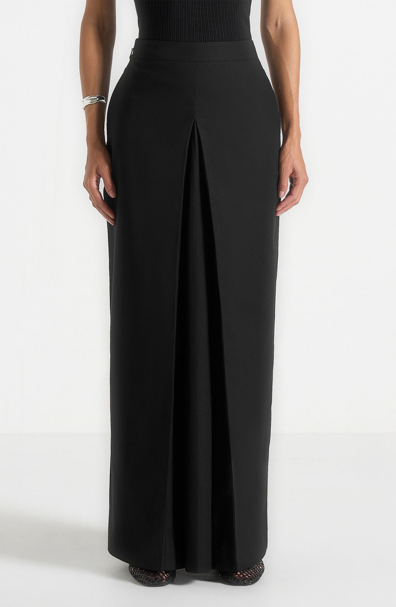 Manière De Voir Regine Tailored A-Line Maxi Skirt, Alternate, color, Black