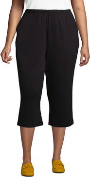 Lands' End Sport Knit High Rise Elastic Waist Capri Pants