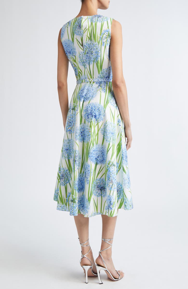 Oscar de la Renta Allium Cotton Poplin Dress, Alternate, color, Blue/ White