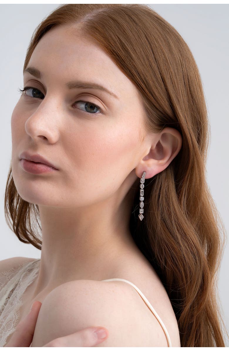 Zynnia Collective Facet Earrings, Alternate, color, Silver
