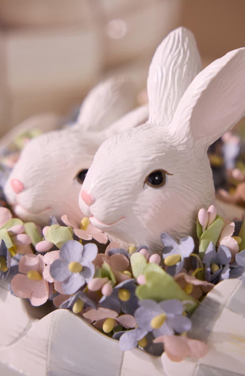 MACKENZIE CHILDS Cameo Check Peekaboo Bunny Egg Figurine, Alternate, color, Grey