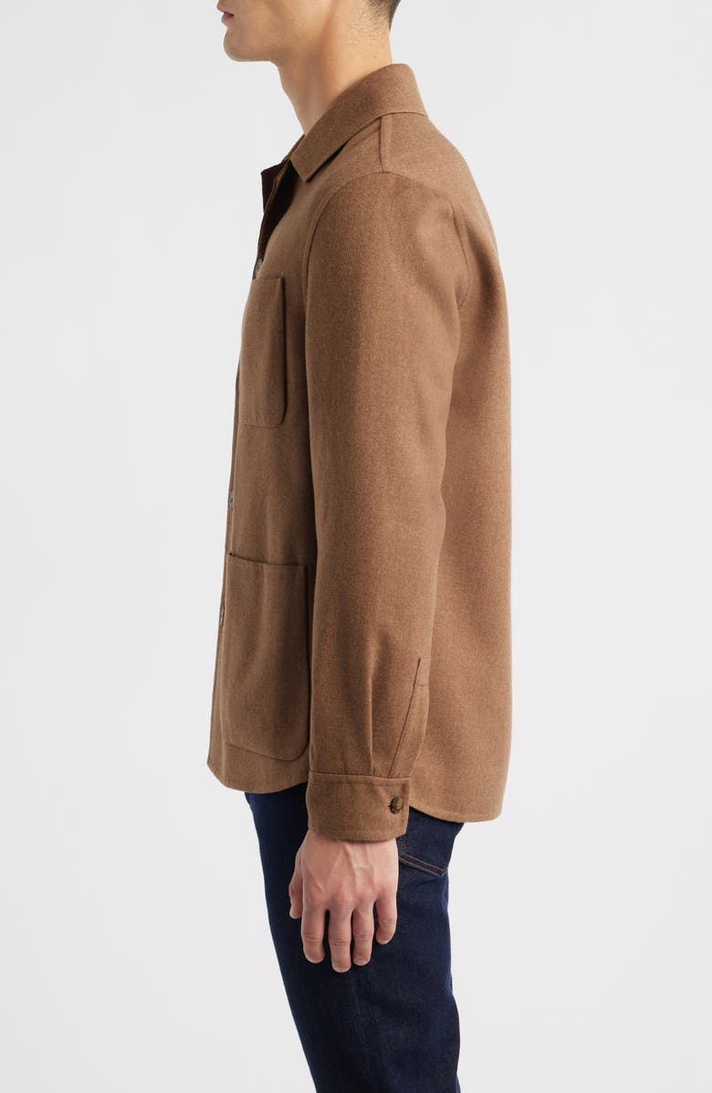 Canali Hand Sewn Wool Blend Overshirt, Alternate, color, Brown