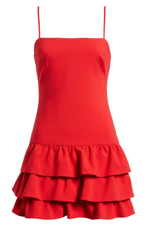 Likely Amica Tiered Ruffle Hem Minidress In Red