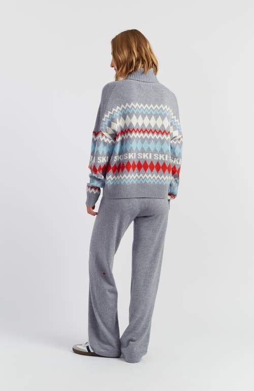 Chinti & Parker Wool-cashmere Snoopy Ski Fairisle Sweater In Gray