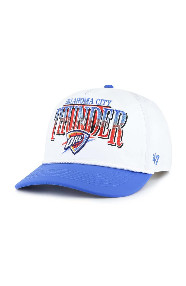 '47 Men's '47 White/Blue Oklahoma City Thunder Tribute Two-Tone Hitch Adjustable Hat, Main, color, 