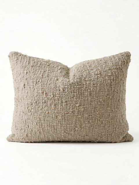 Cozy Cotton Boucle Lumbar Pillow with Down Alternative Insert