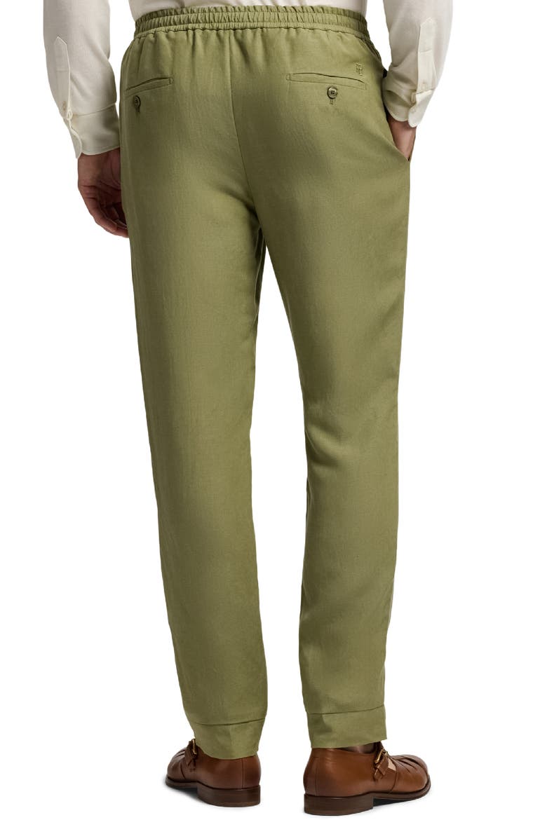 Dorset Drawstring Silk & Linen Pants, Alternate, color, FERN GREEN