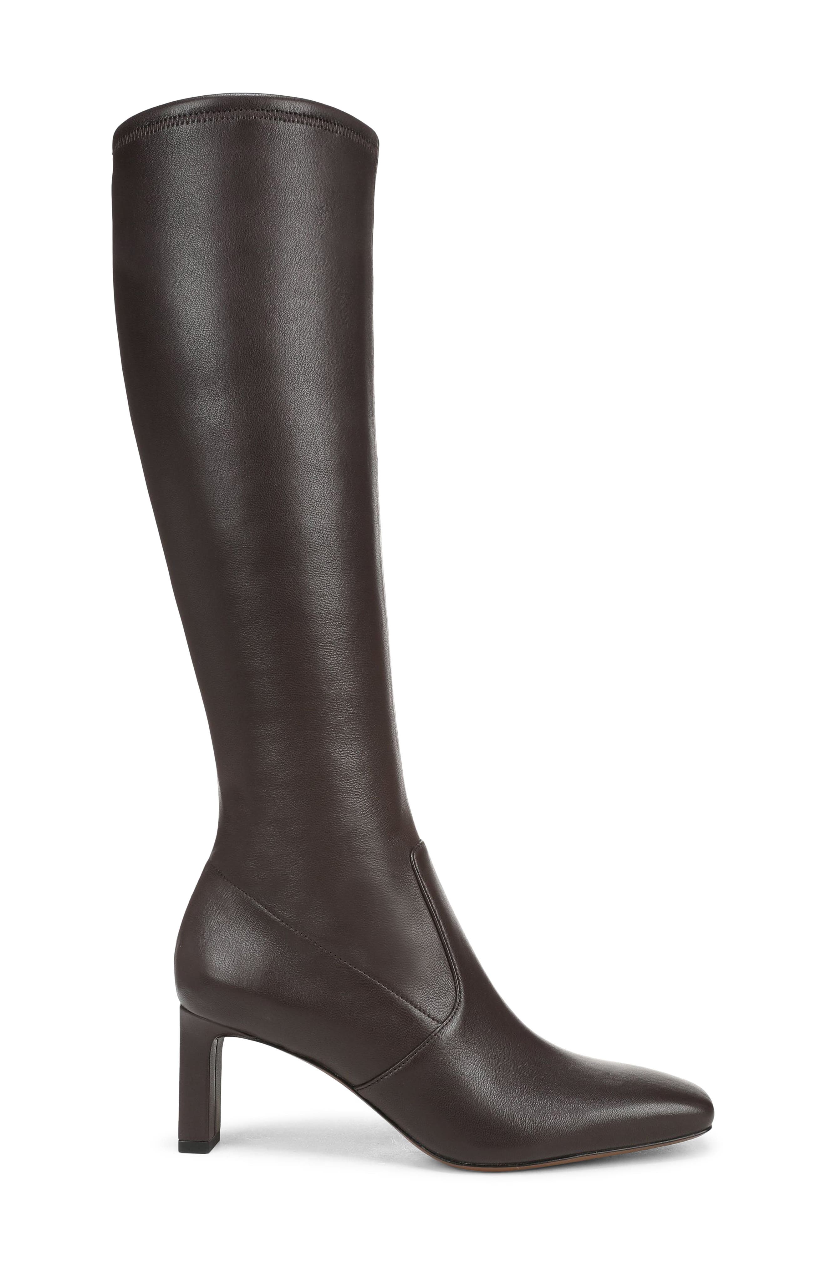 Violette Leather Knee High Boot, Alternate, color, GANACHE NAPPA