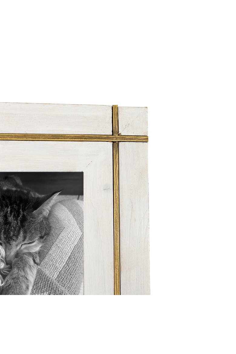 4x6 Bordered White Wood Photo Picture Frame w/ Glass Pane, Alternate, color, White