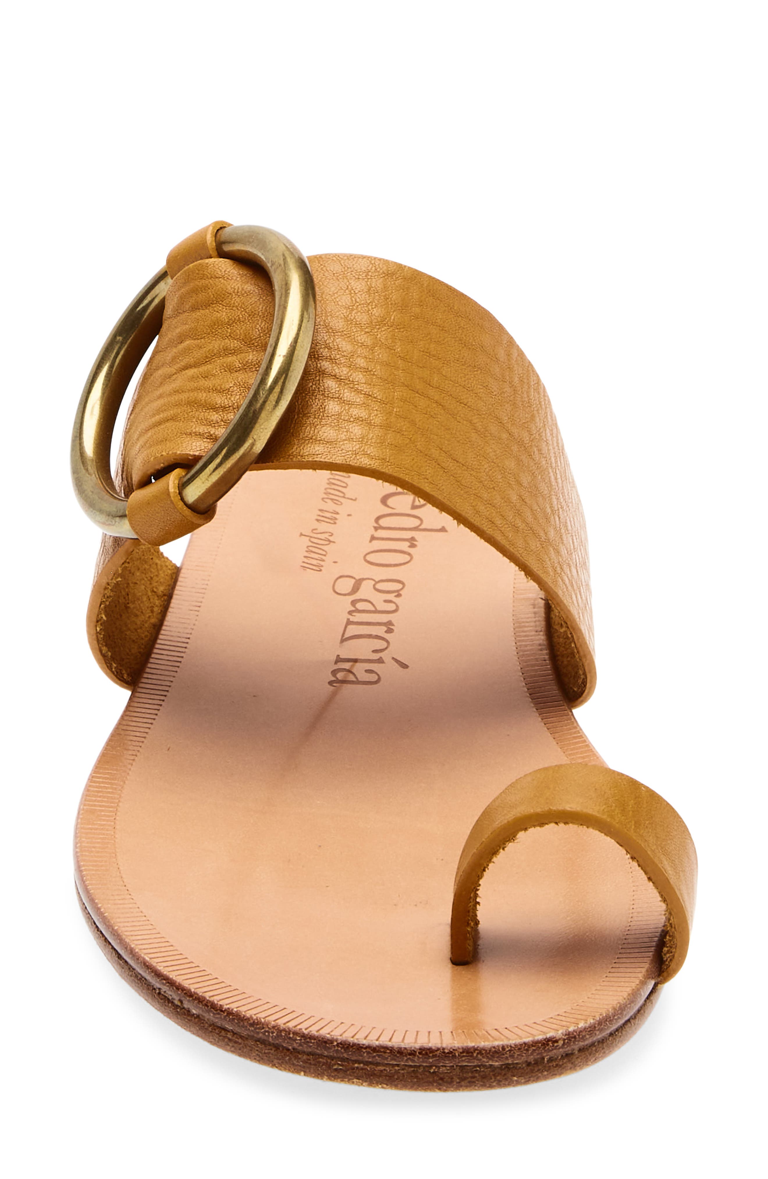 Pedro Garcia Pema Flat Slide Sandal, Alternate, color, Honey Vacchetta
