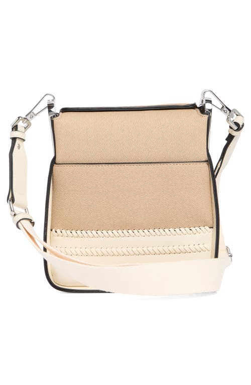 Calvin Klein Fay Whipstich Canvas Crossbody Bag In Wht/natural