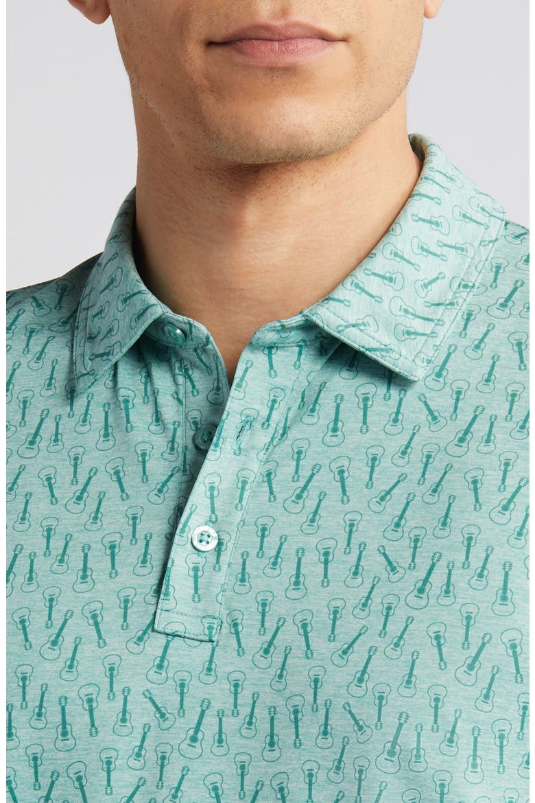 XC4® Guitar Print Performance Polo, Alternate, color, GREEN
