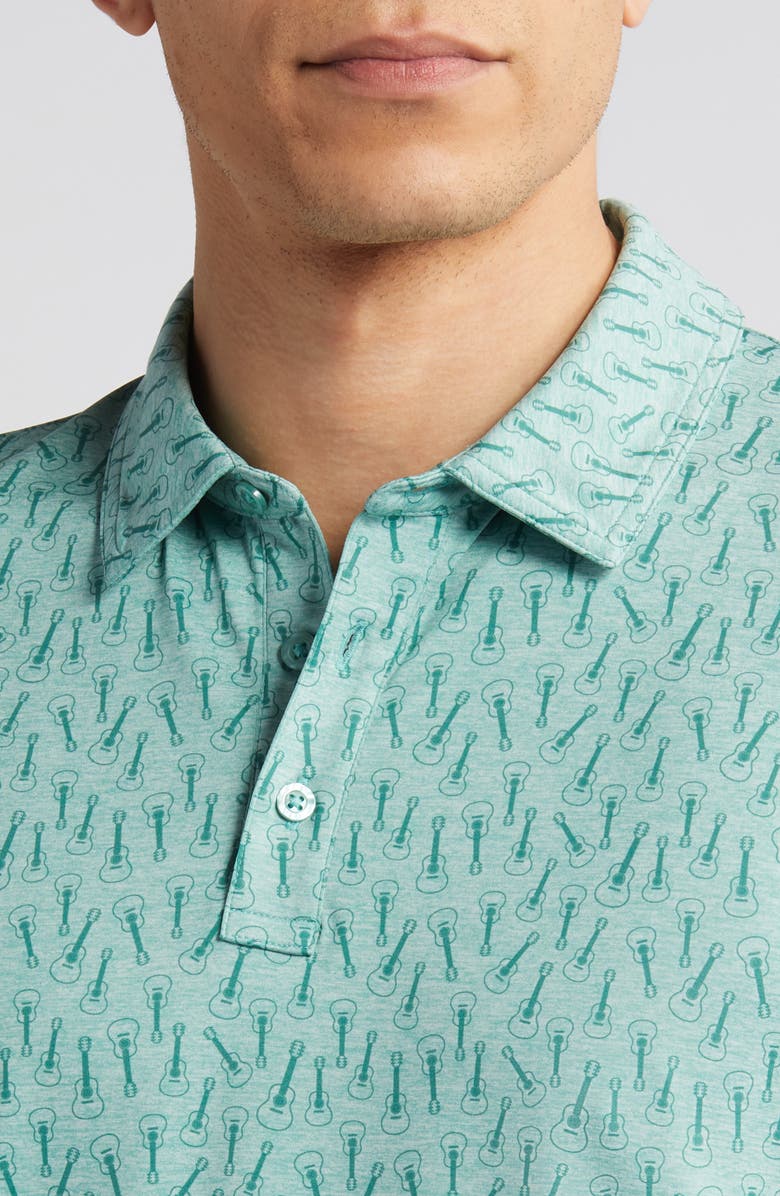 Johnston & Murphy XC4<sup>®</sup> Guitar Print Performance Polo, Alternate, color, Green