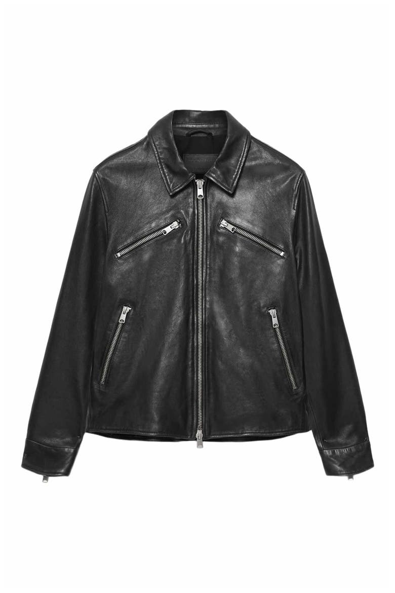 Verdi Leather Jacket, Main, color, BLACK