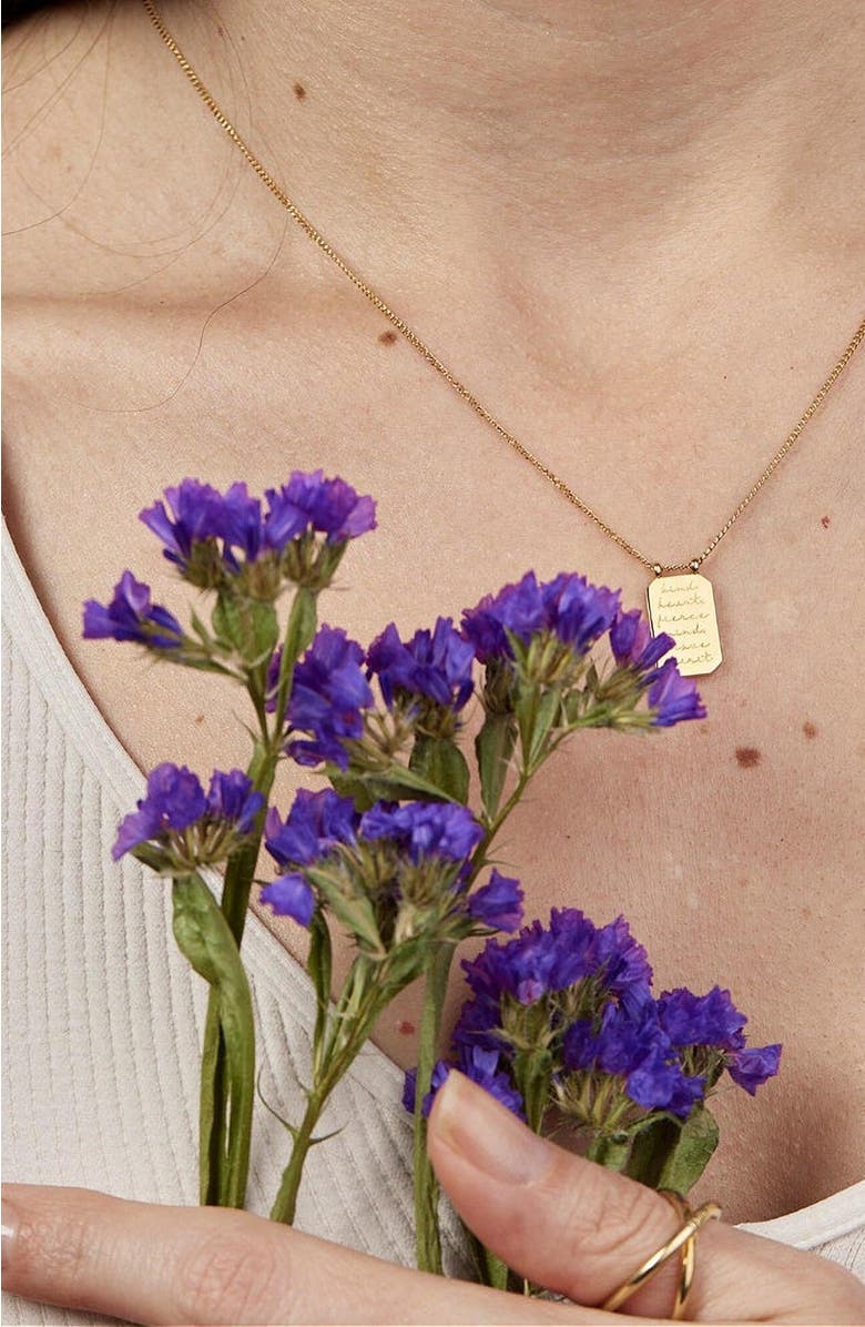 Mantra Kind Heart, Fierce Mind, Brave Spirit - Necklace, Alternate, color, Silver