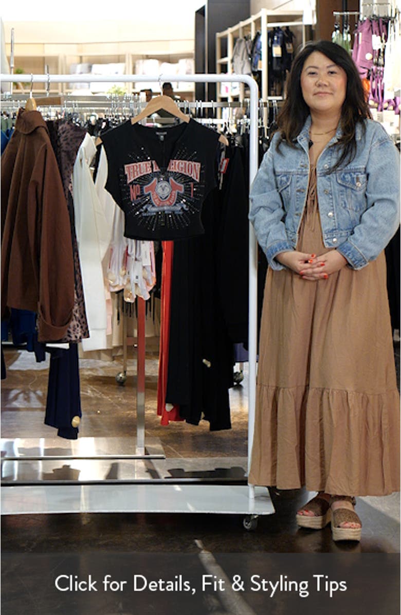 Crop Distressed Buddha Crystal Graphic T-Shirt, sales video thumbnail