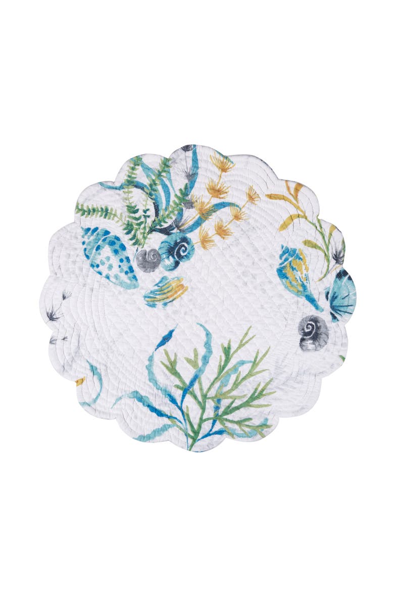 C&F Home Marlowe Sound Round Placemats Set of 6, 17", Alternate, color, Blue