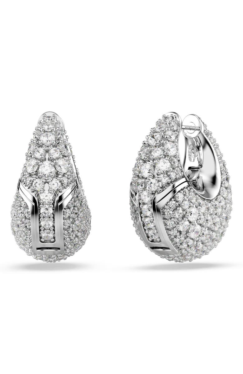 Swarovski Sublima Crystal Hoop Earrings, Alternate, color, White/ Silver